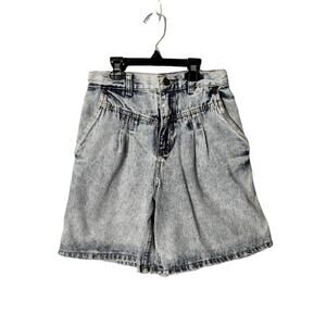 Vintage Palmettos Shorts Sz 10 High Rise Acid Wash Distressed Pleated Denim
